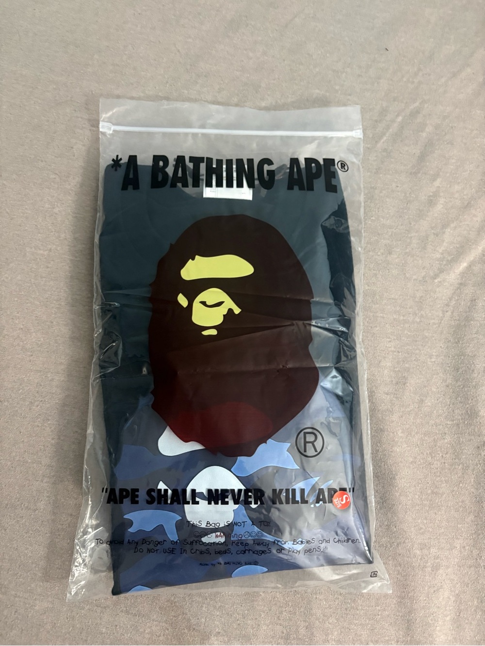 A Bathing Ape Camouflage Logo Tee - Navy/Blue